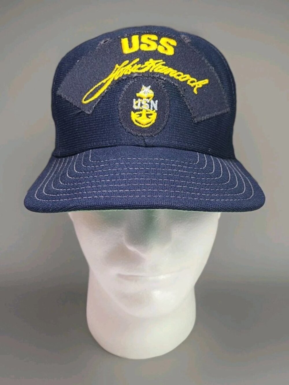 Vintage US Navy USS John Hancock Baseball Cap Hat Vet Veteran Dupont New Era ⚓️